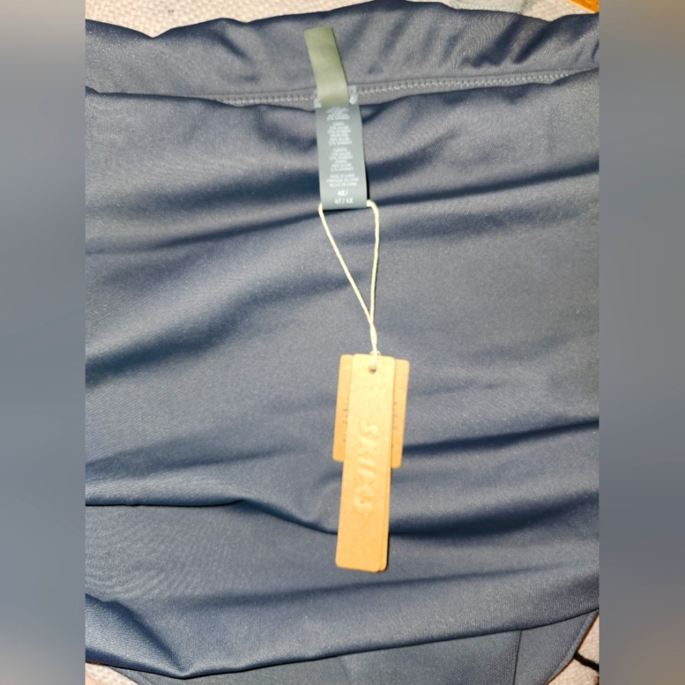 NWT Skims Sculpting Swim Fold Over Ruched Bikini Bottom Gunmetal 4X - Picture 7 of 8